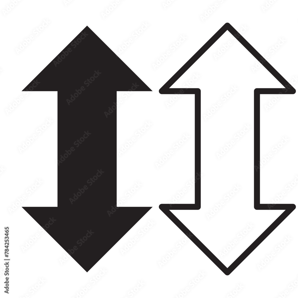 Long arrow vector icon. Black horizontal double arrow. Vector design Long arrow vector icon. Black horizontal double arrow. Vector design