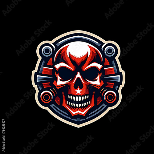 illustration design logo a skull bones