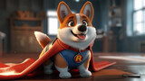 A realistic depiction of a dog donning a super hero costume, complete with a cape and mask, exuding confidence and bravery as it stands ready to embark on heroic adventures.