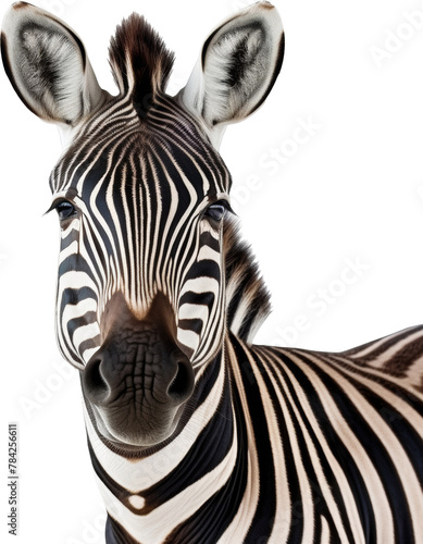 zebra isolated on white or transparent background transparency