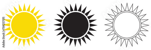 Sun icons vector isolated on white background. Shine sun ray set. Sunshine vector sign. Sunset icon collection. Abstract art. vector illustration. EPs 10
