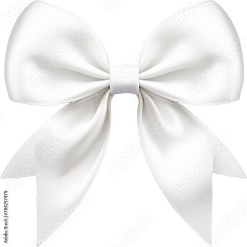 white satin ribbon bow isolated on white or transparent background,transparency