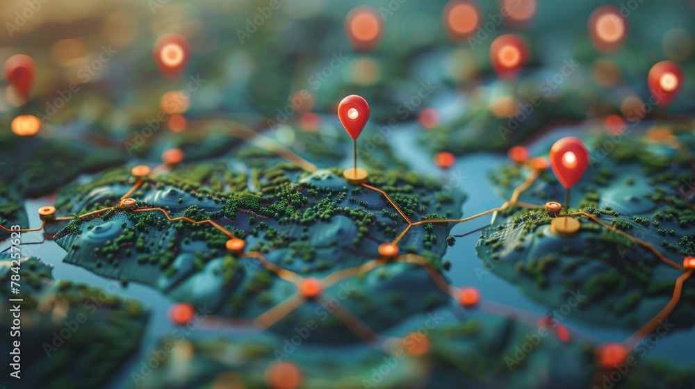 Emergency Response: A 3D vector illustration of a map with pins showing areas affected by a crisis Emergency Response: A 3D vector illustration of a map with pins showing areas affected by a crisis