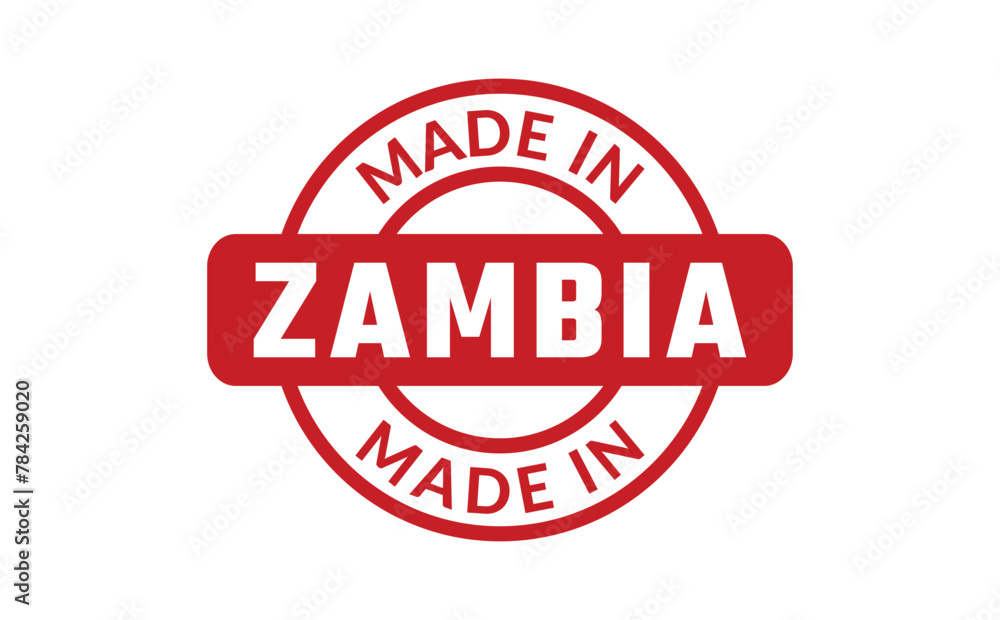Made In Zambia Rubber Stamp
