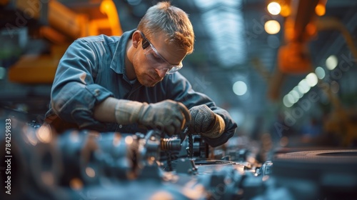 Precision and professionalism on the engine assembly line: a moment of industrial excellence
