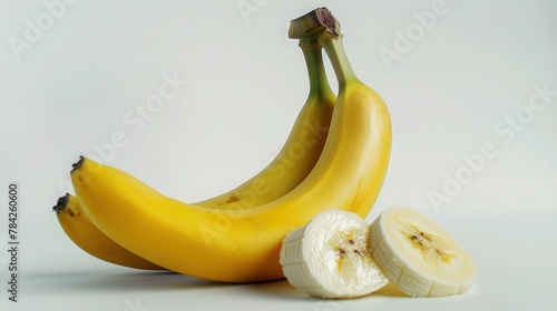 banana cut piece on white background fresh fruit 