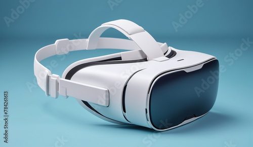 vr googles on blue background