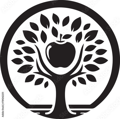Apple tree vector logo icon  silhouette  (142).eps photo