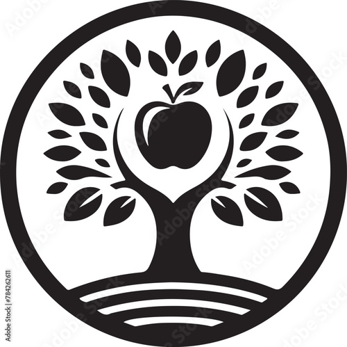 Apple tree vector logo icon  silhouette  (145).eps photo