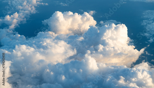 Aerial view of white large cloud