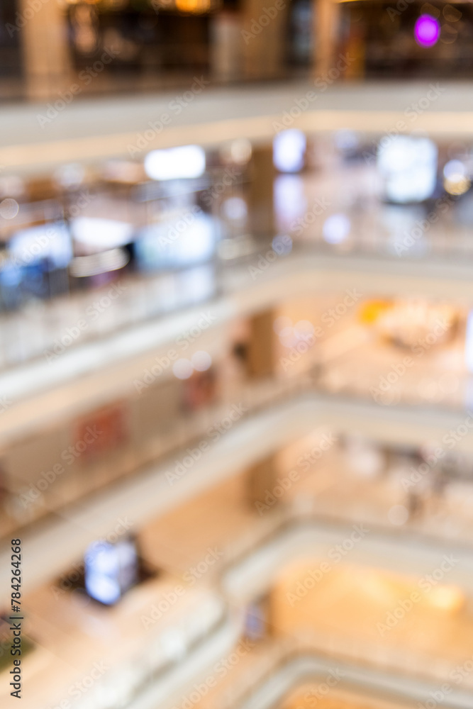 Defocus of interior shopping mall