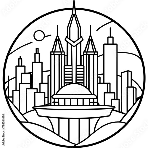        Future city vector illustration.
