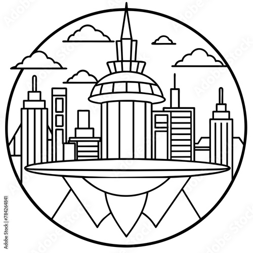        Future city vector illustration.

