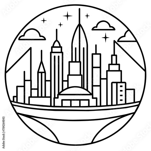        Future city vector illustration.

