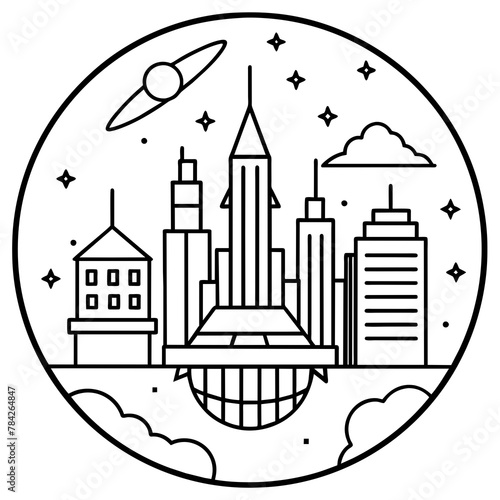        Future city vector illustration.
