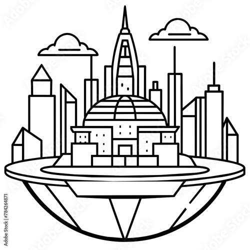        Future city vector illustration.
