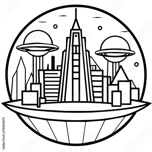        Future city vector illustration.

