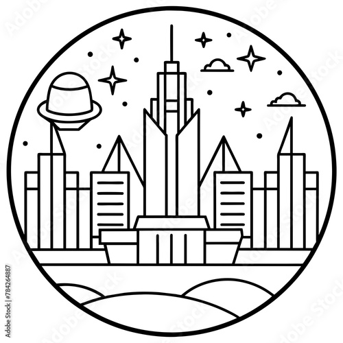        Future city vector illustration.
