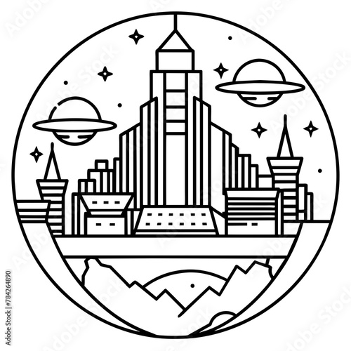        Future city vector illustration.

