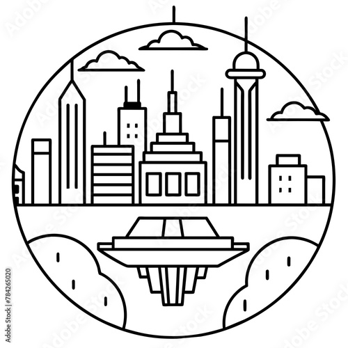        Future city vector illustration.
