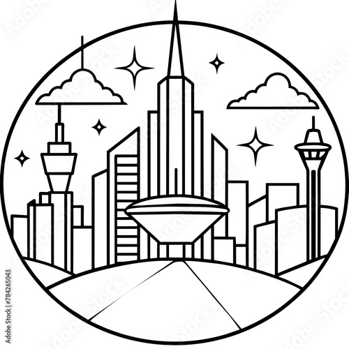        Future city vector illustration.
