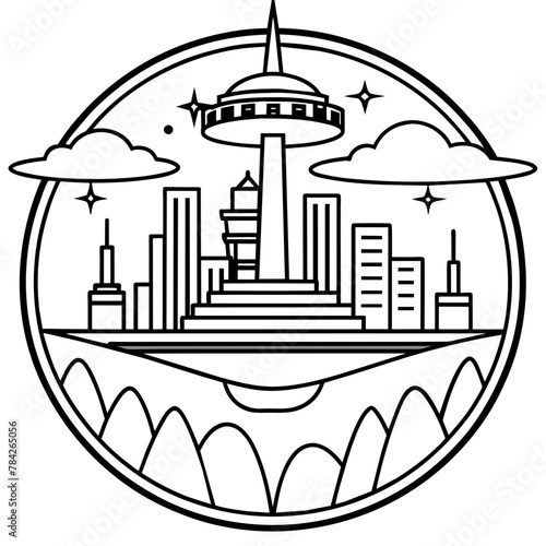        Future city vector illustration.
