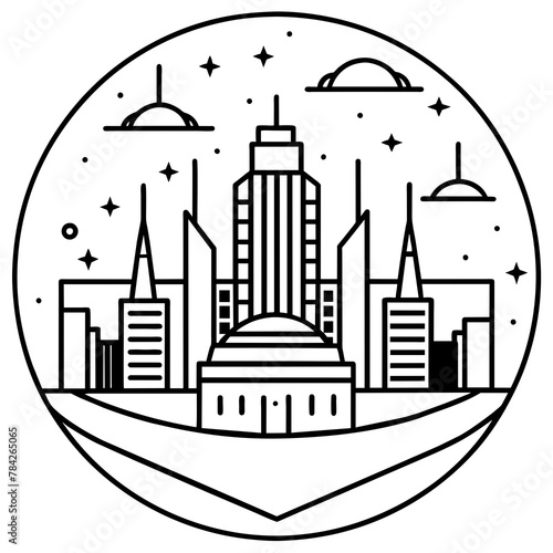        Future city vector illustration.
