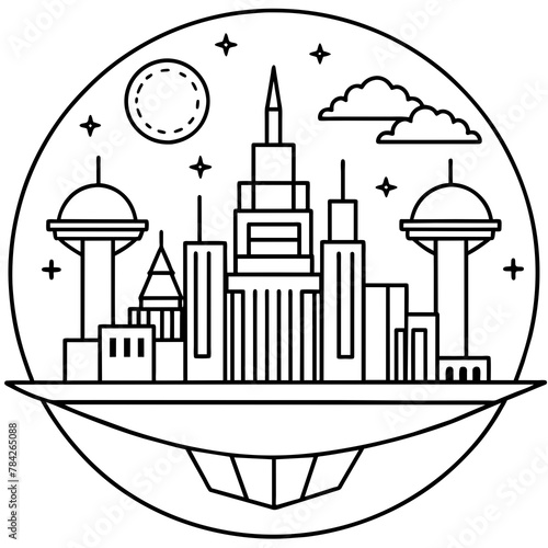        Future city vector illustration.
