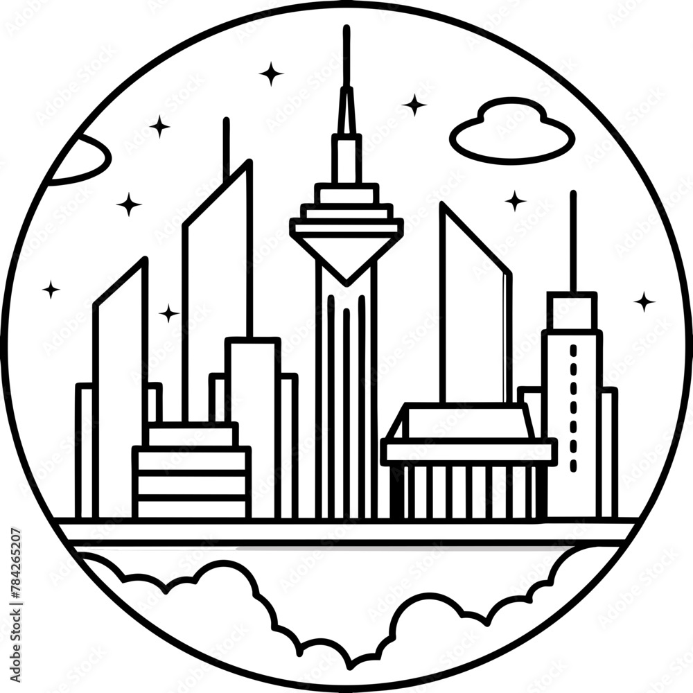  Future city vector illustration.


