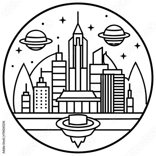  Future city vector illustration.

