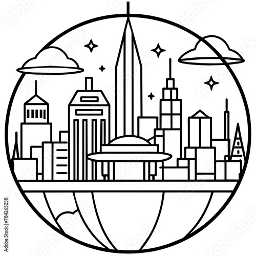  Future city vector illustration.

