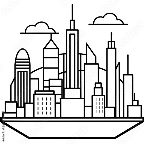 Future city vector illustration.