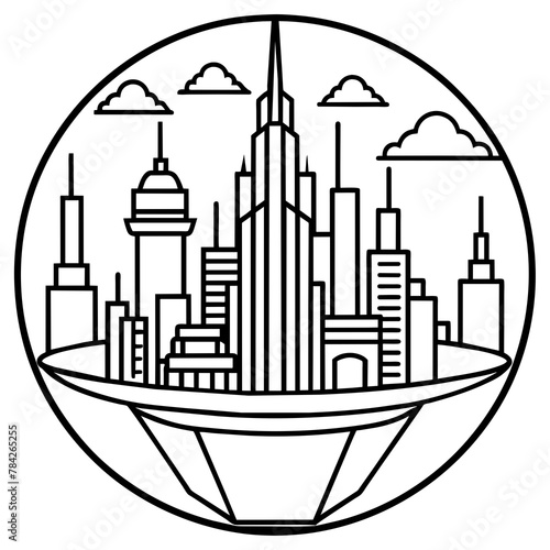 Future city vector illustration.