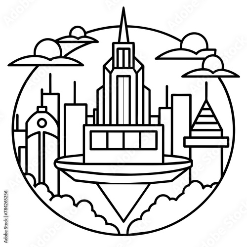 Future city vector illustration.