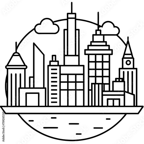 Future city vector illustration.
