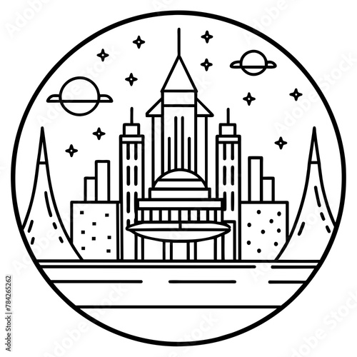 Future city vector illustration.