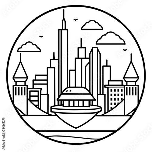 Future city vector illustration.