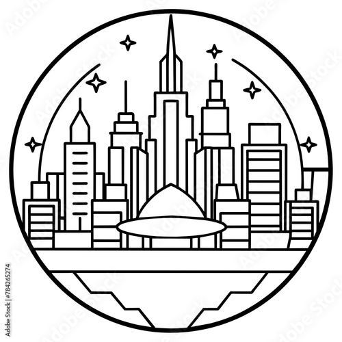 Future city vector illustration.
