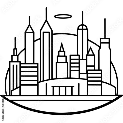 Future city vector illustration.