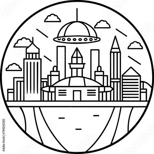 Future city vector illustration.