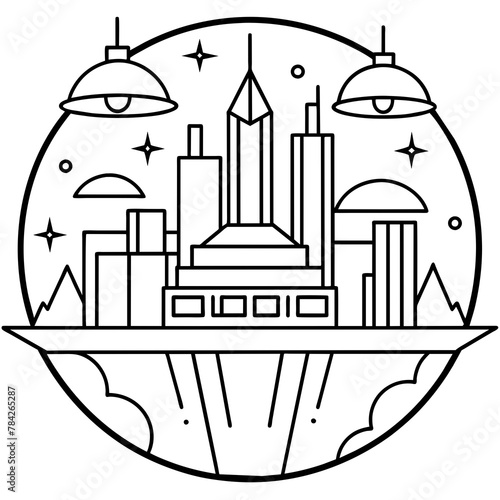 Future city vector illustration.