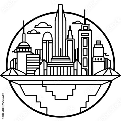 Future city vector illustration.