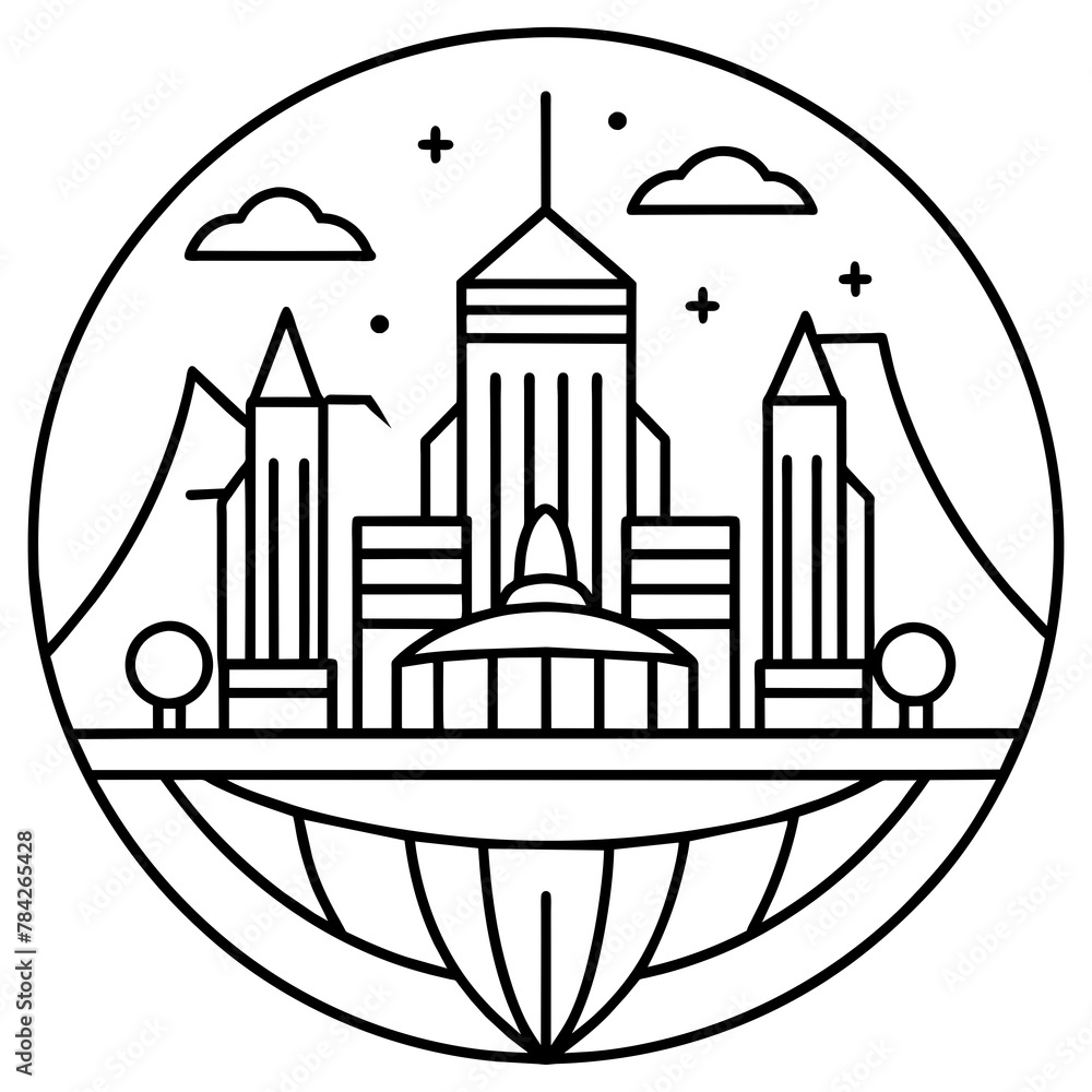Obraz premium Future city vector illustration.