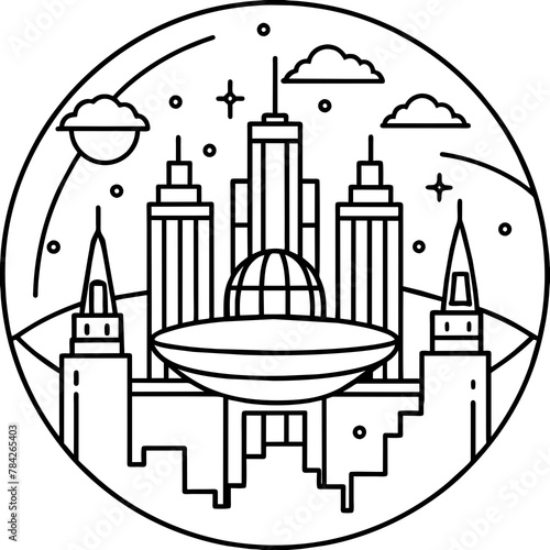 Future city vector illustration.