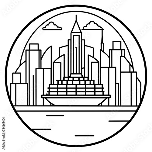 Future city vector illustration.