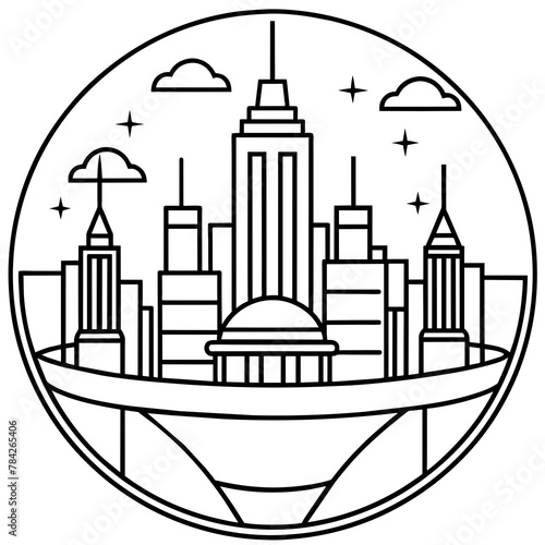 Future city vector illustration.