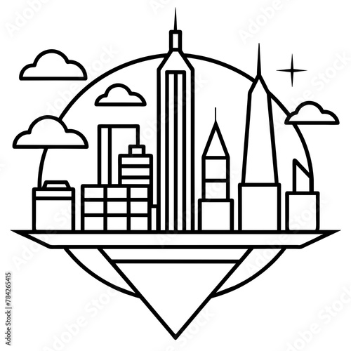 Future city vector illustration.