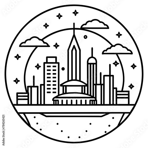 Future city vector illustration.