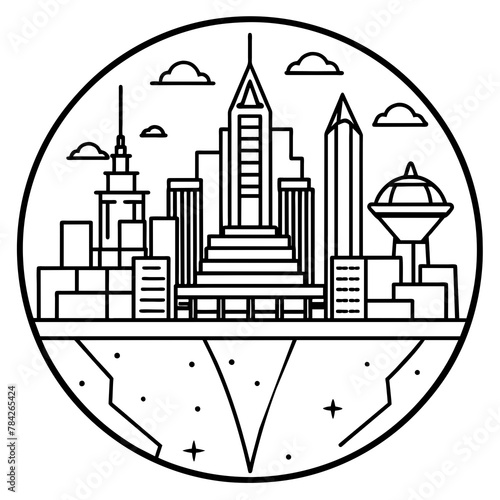 Future city vector illustration.