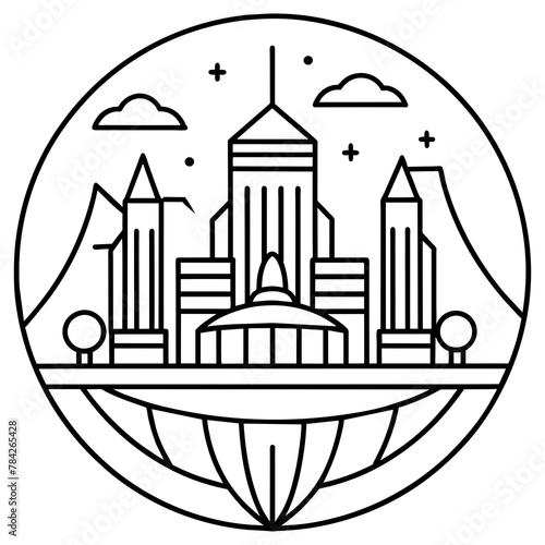 Future city vector illustration.